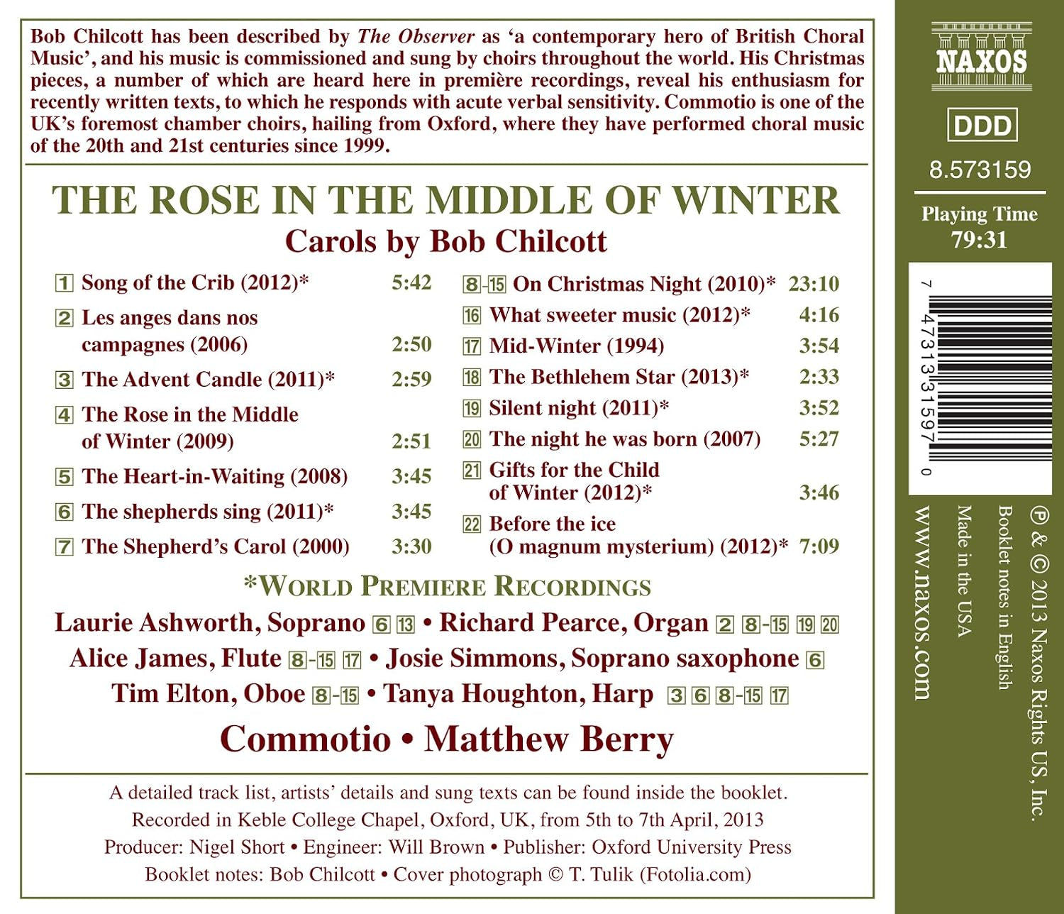 Rose in the Middle of Winter - Carols By Bob