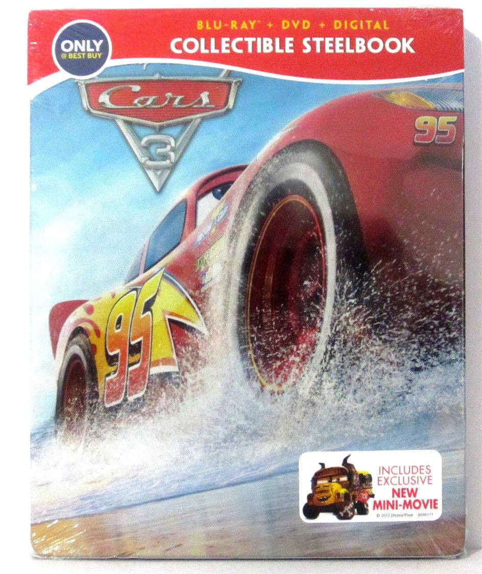 Disney / Pixar Cars 3 (Blu-ray +DVD +Digital; 2017) LIMITED STEELBOOK EDITION