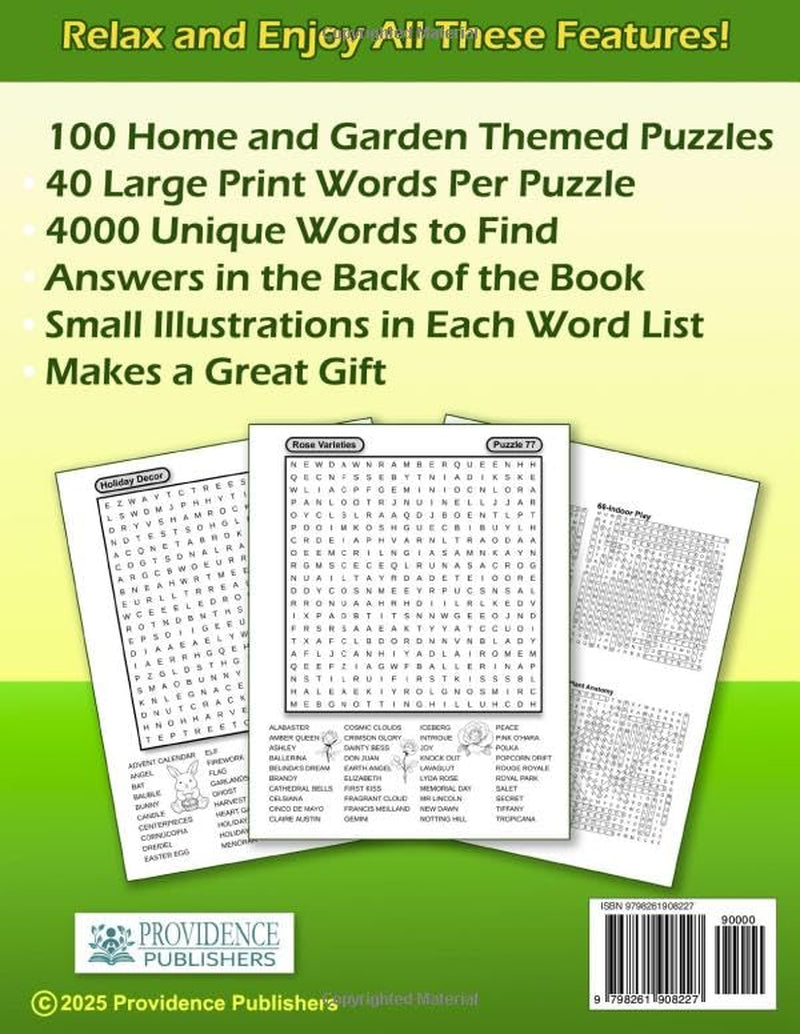 Word Quest Home and Garden Word Search 4000 Large Print Words: 100 Themed Seek and Find Puzzles for Teens, Adults, and Seniors