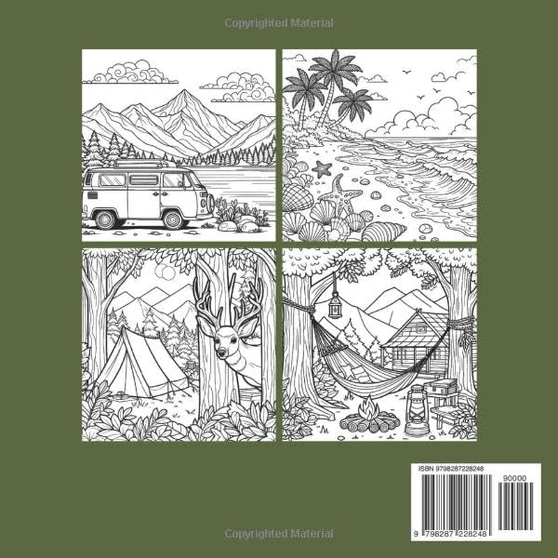 Camp Life: Camping Coloring Book for Adults, Great for Stress Relief and Mindfulness, Summer Themed Coloring Book with Unqiue and Easy to Color ... Gift for Adults (Summer Coloring for Adults)