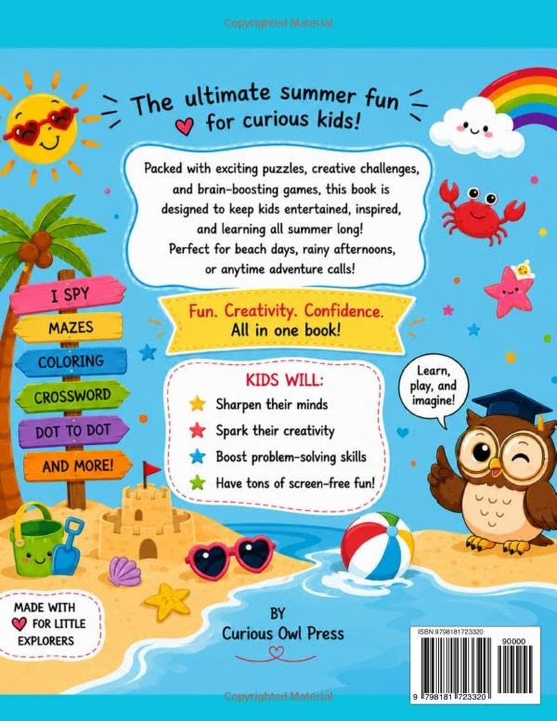 Summer Adventure Activity Book for Kids Ages 4-8: Mazes, Word Searches, Coloring Pages, Dot-to-Dots, Scissor Skills, Puzzles and Fun Summer Challenges ... Creativity and Screen-Free Entertainment