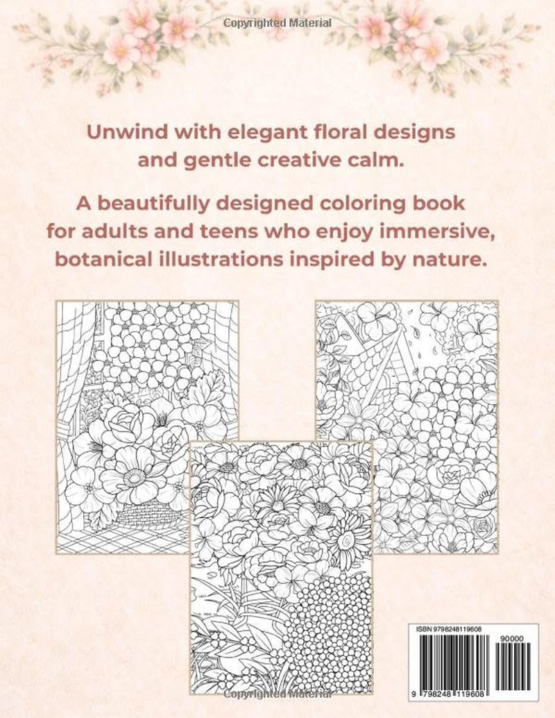 Bloom Adult Coloring Book: Elegant Large Print Floral & Garden Illustrations for Relaxation and Stress Relief (Elegant Relaxation Coloring Books)