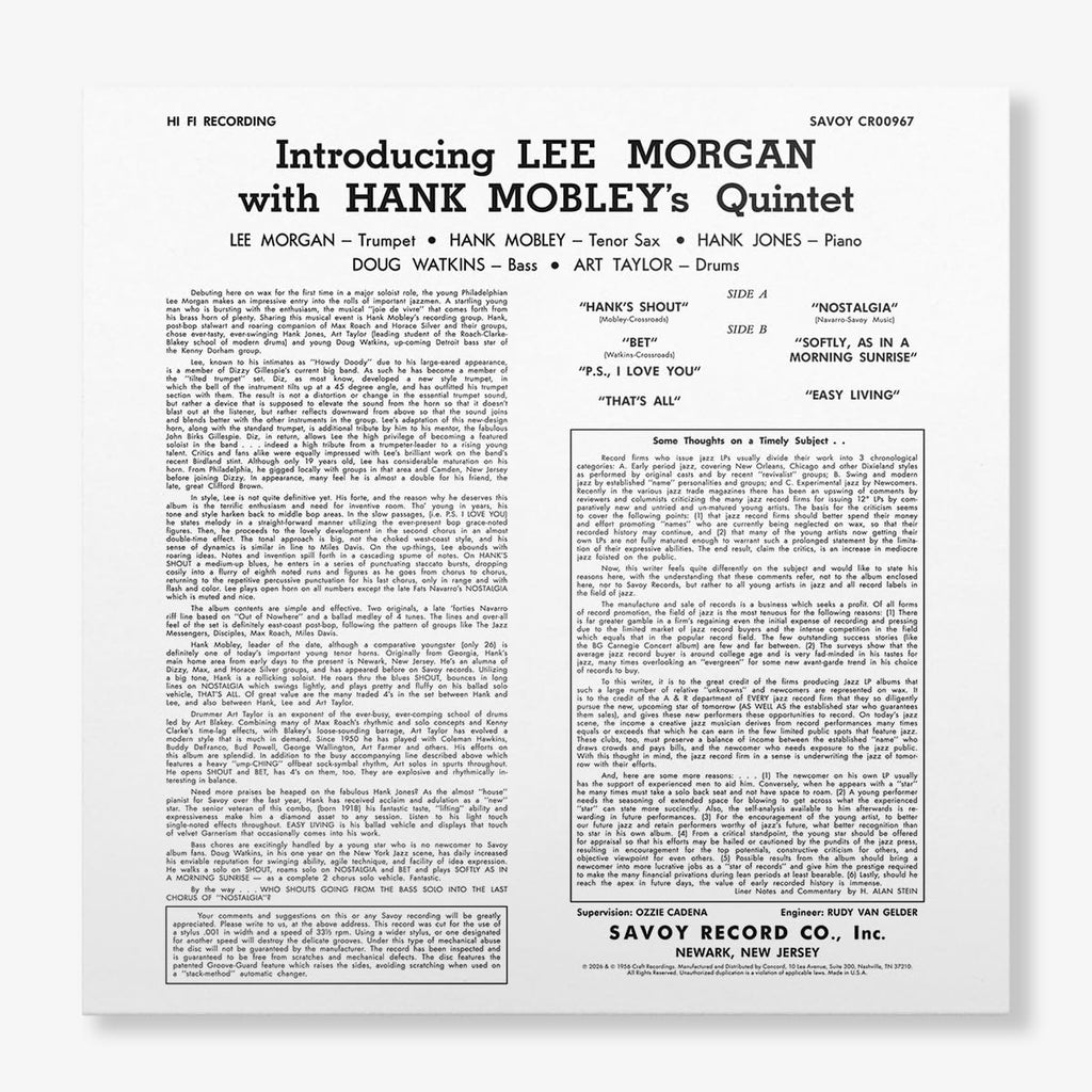 Introducing Lee Morgan Original Jazz Classics Series