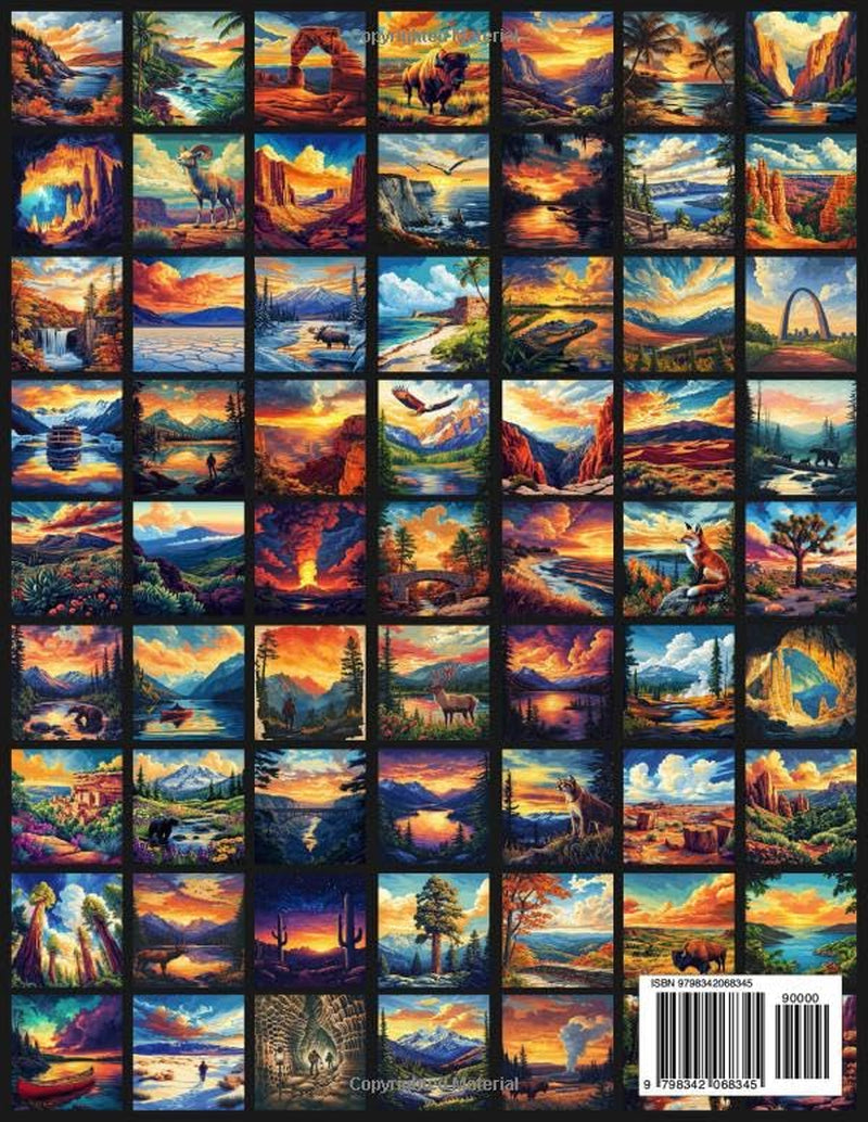 63 Illustrated National Parks of the USA - A Collectible Visual Travel Guide of America's Natural Wonders and Landmarks: Retro Vintage Inspired ... Parks, Landmarks and Landscapes of the USA)