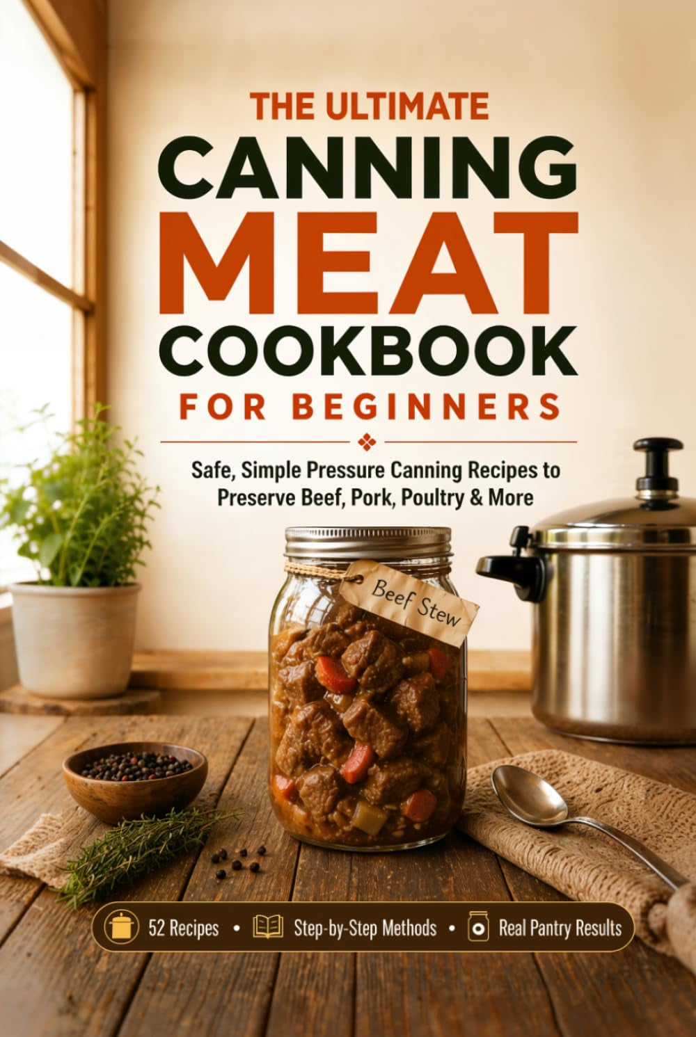 The Ultimate Canning Meat Cookbook for Beginners: Safe, Simple Pressure Canning Recipes to Preserve Beef, Pork, Poultry, and More. Overcome the Fear, Save Money, and Cook Once for Weeks