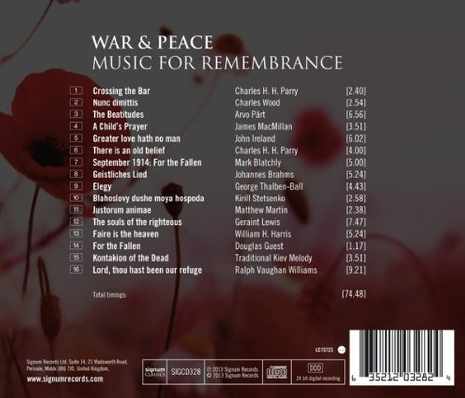 War & Peace: Music for Remembrance