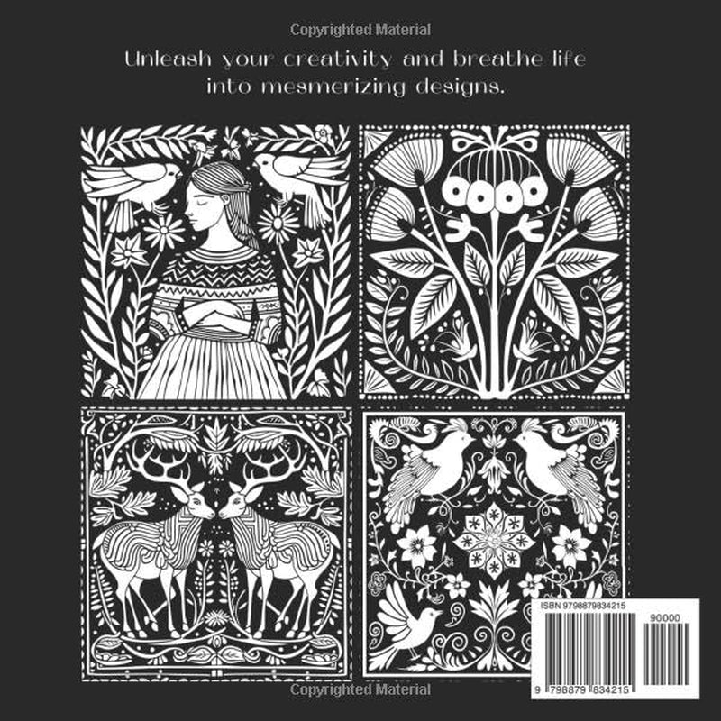 Scandinavian Folk Art Coloring Book
