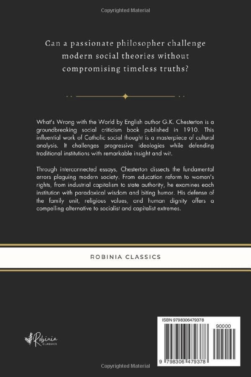 What's Wrong with the World: Chesterton’s Collection of Christian Political Essays