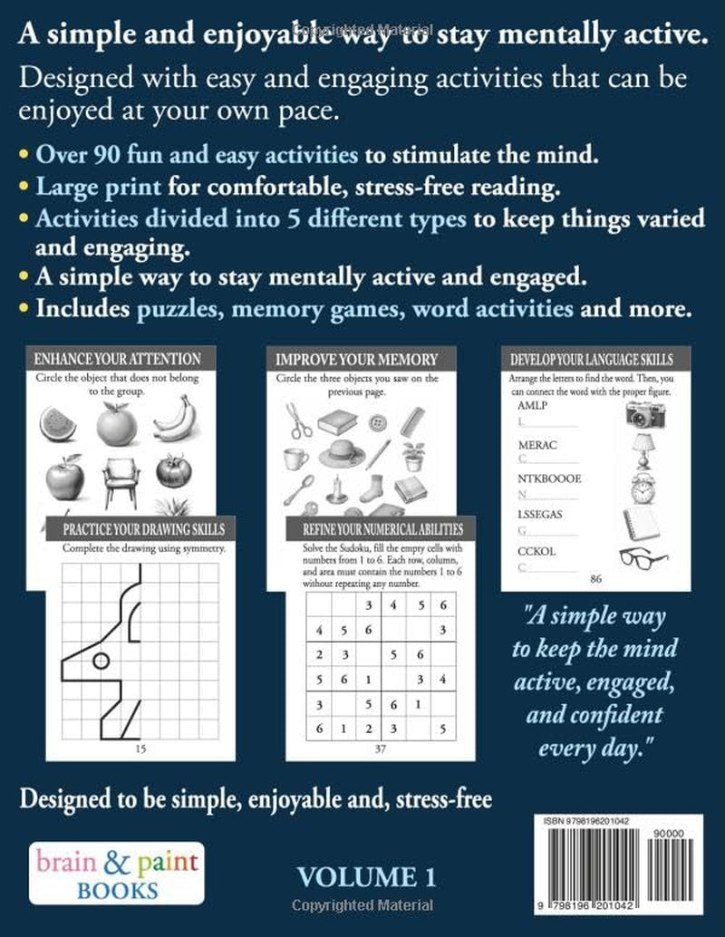 Over 90 Easy and Fun Memory Games For Seniors: Large Print Activity Book with Cognitive Exercises, Puzzles and Activities for Dementia Patients