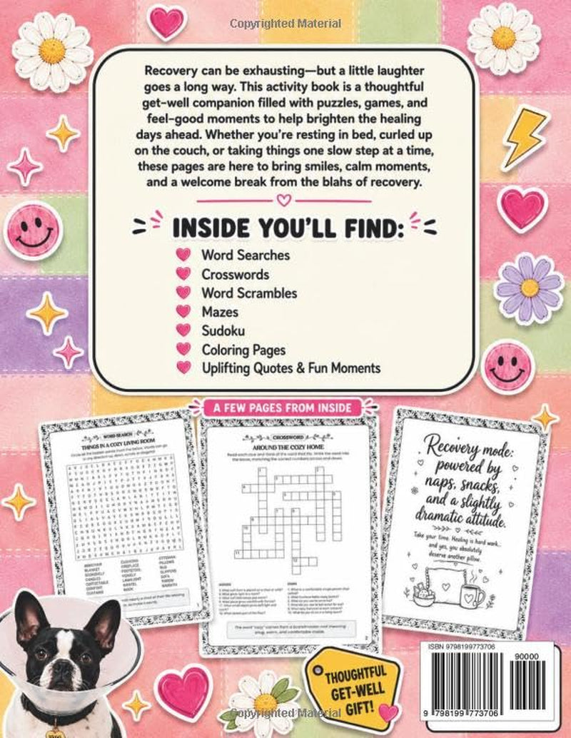 Hysterectomy Recovery Activity Book: A Funny Get Well Soon Gift for Women After Hysterectomy Surgery with Cozy Puzzles, Coloring Pages, Word Searches, Crosswords, Mazes & Feel-Good Recovery Activities