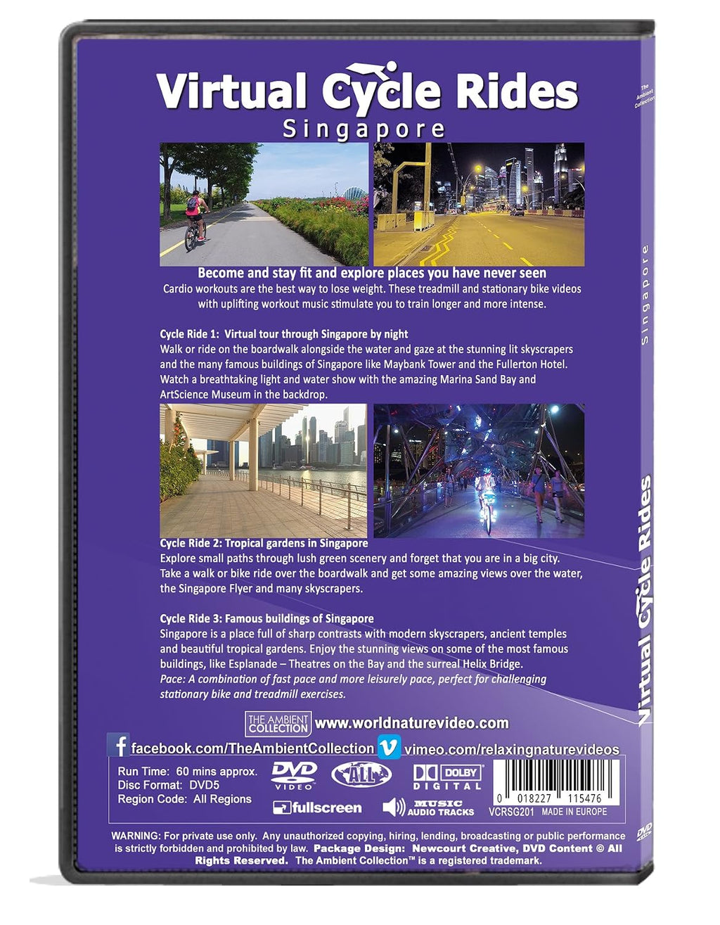 Virtual Cycle Rides - Singapore with Music for Indoor Cycling Treadmill and Running Workouts | Indoor Cycling Scenery