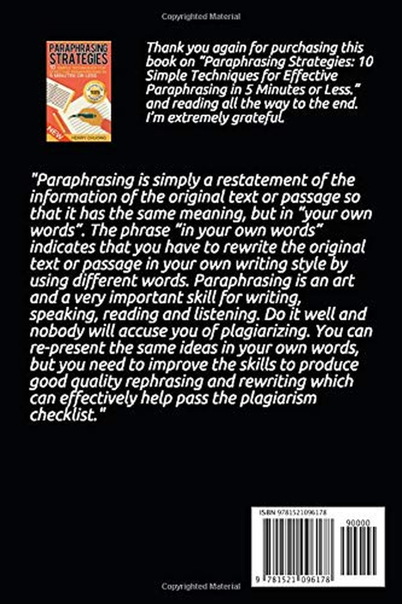 Paraphrasing Strategies: 10 Simple Techniques For Effective Paraphrasing In 5 Minutes Or Less