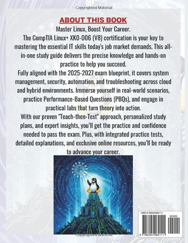 CompTIA Linux+ CERTIFICATION EXAM PREP 2025-2027: Proven Strategies with Realistic Practice and In-Depth Explanations for the XK0-006 (V8) Exams Success