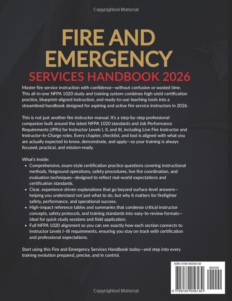 Fire and Emergency Services Handbook 2026: Comprehensive Guide to Training, Evaluation, and Live Fire Instruction for Levels I, II & III