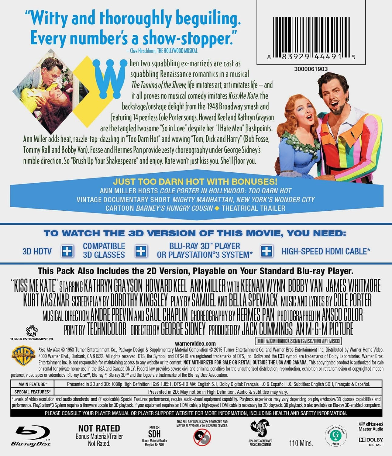 Kiss Me Kate (3D/ BD) (Blu-ray 3D)