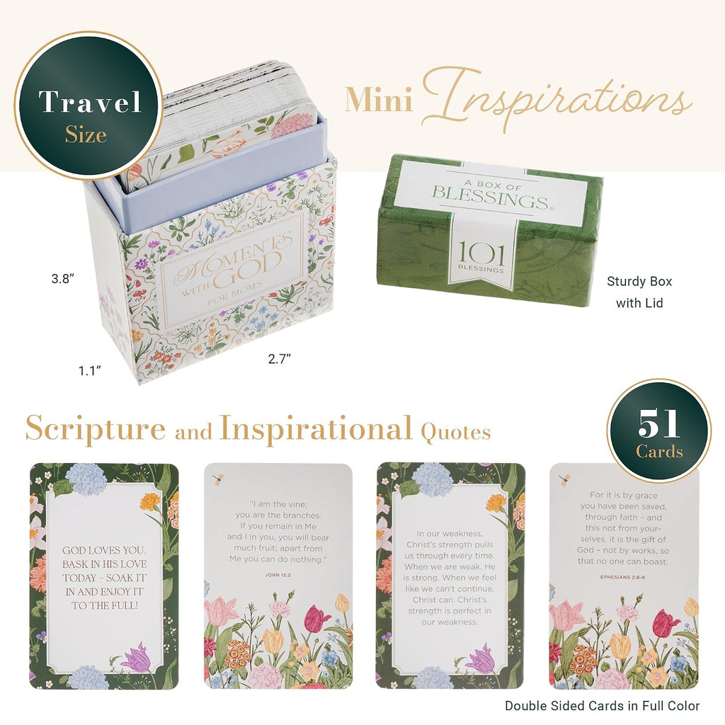 Moments with God for Moms - 101 Blessings, Inspirational Scripture Cards to Keep or Share