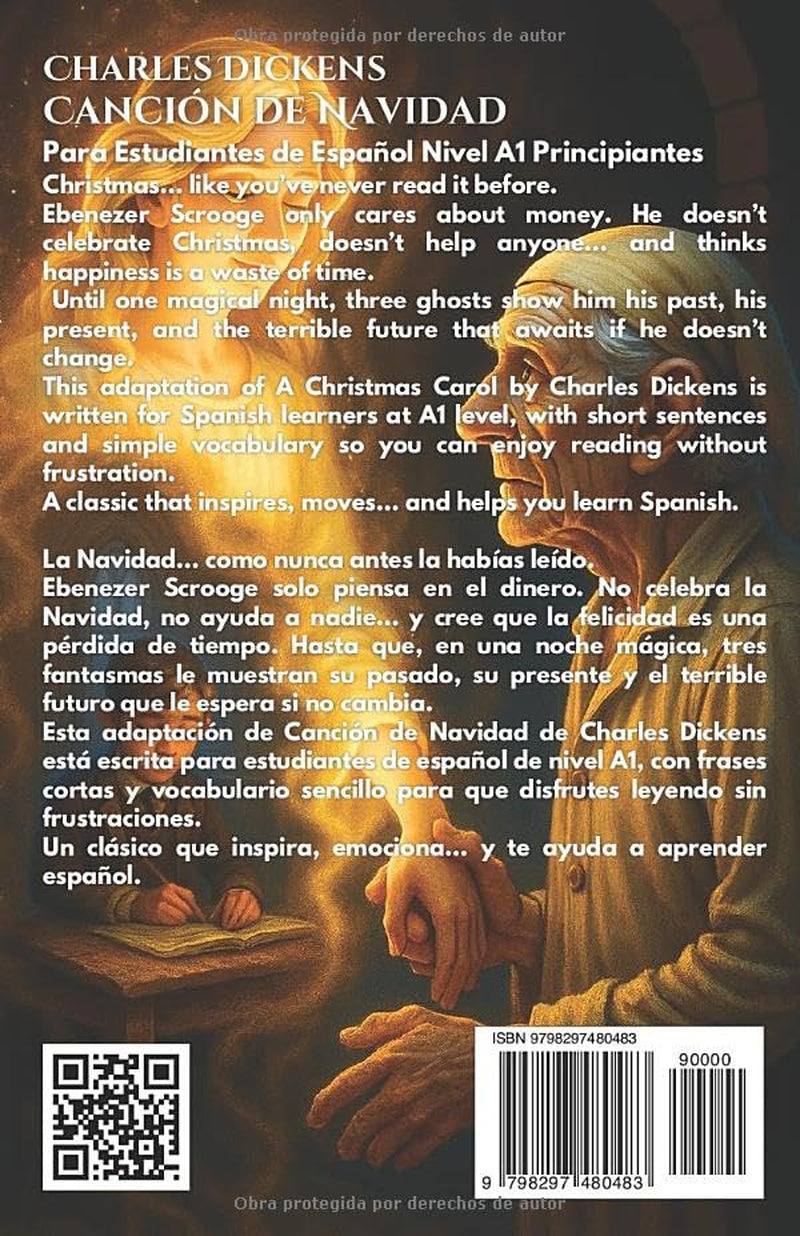 Canción de Navidad para estudiantes de español. Nivel A1. Principiantes: A Christmas Carol for Spanish Learners. Level A1. Beginners (Learn Spanish Level A1, A1-A2 Beginners) (Spanish Edition)
