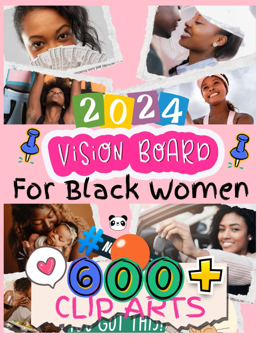 Vision Board Clip Art Book For Black Women: Vision Board Supplies for Black Women with 600+ Pictures, Quotes, Motivation Vision Board Magazines Vision Board Kit to Manifest your Dream