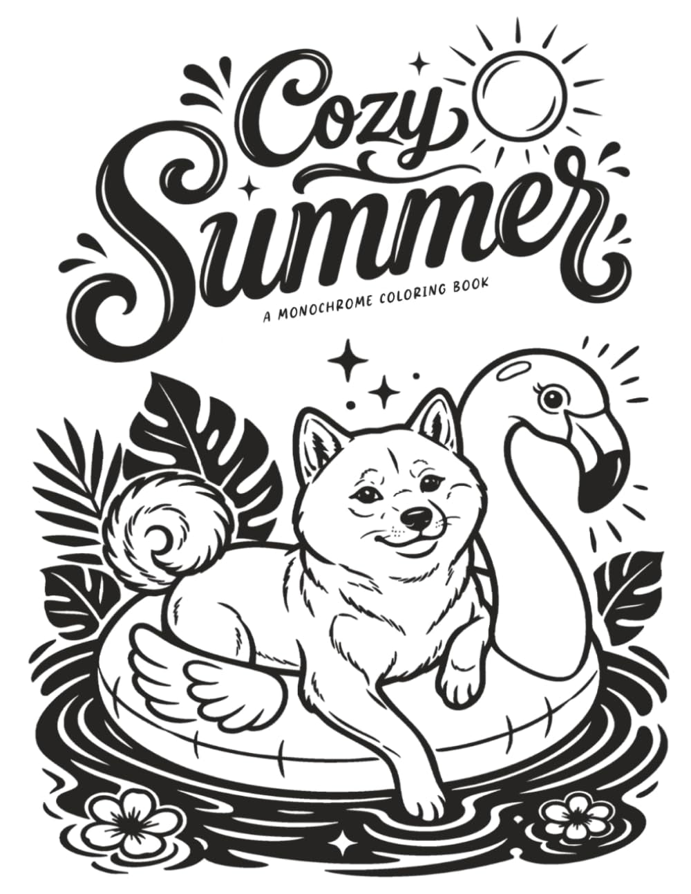 Cozy Summer: A Monochrome Coloring Book - 50 Relaxing Summer Designs with Beach Days, Garden Moments, Cute Animals, Seasonal Scenes & Sunny Quotes (Monochrome Mindfulness)