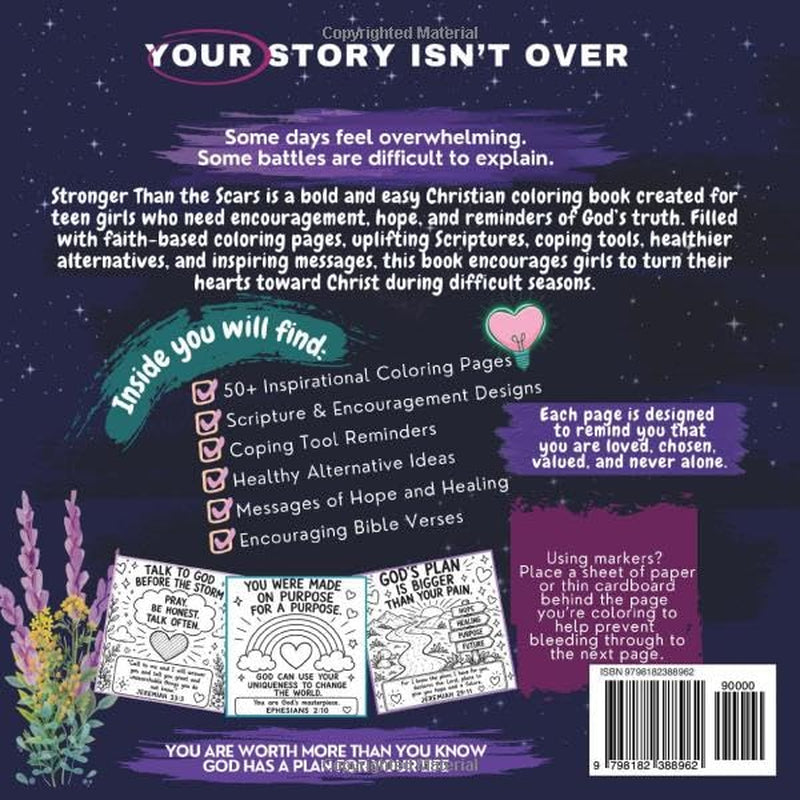STRONGER THAN THE SCARS: A Christian Coloring Book for Teen Girls Overcoming Self-Harm