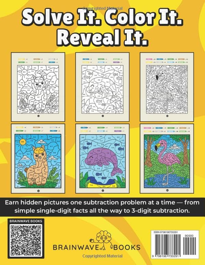 Color By Subtraction: Color-by-Number Subtraction Activities for Kids Ages 6–10 | Progressive Subtraction Workbook from Single-Digit Facts to 3-Digit Subtraction