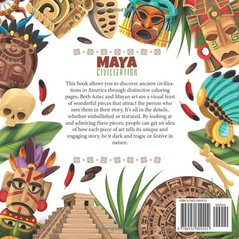 Relaxation Maya Coloring Book: Maya Aztec And Inca Coloring Book for Adults | Interior Design Mythology Native American | Tattoos Inspiration Book | history lovers gift