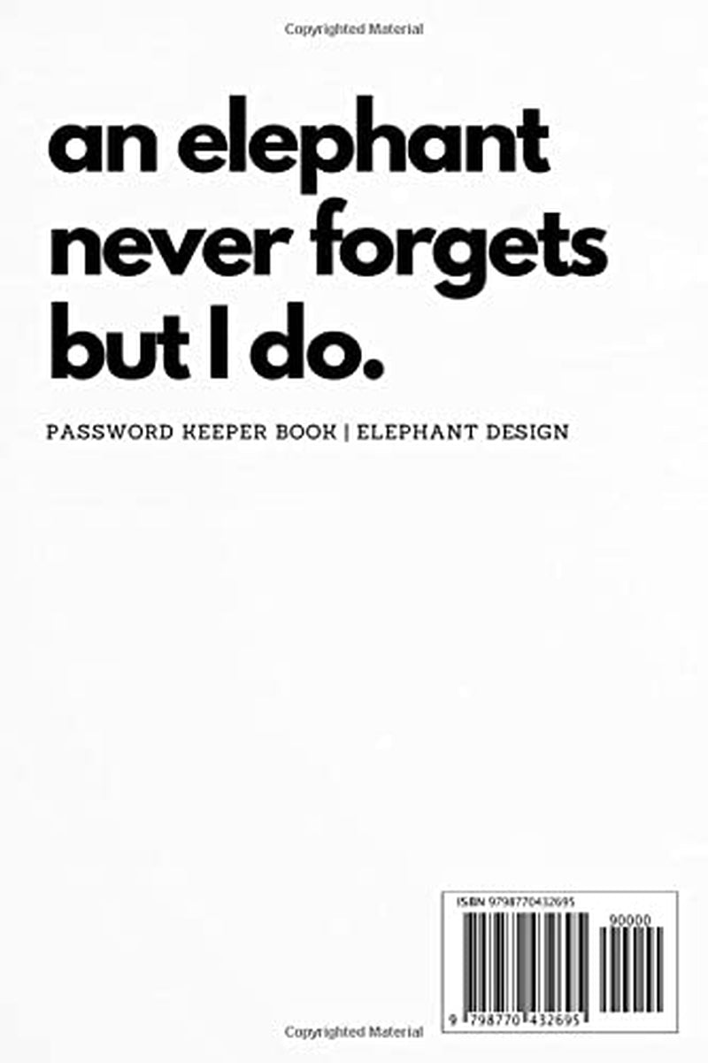 Password Book With Alphabetical Tabs: Beautiful Logbook | Elephant Design