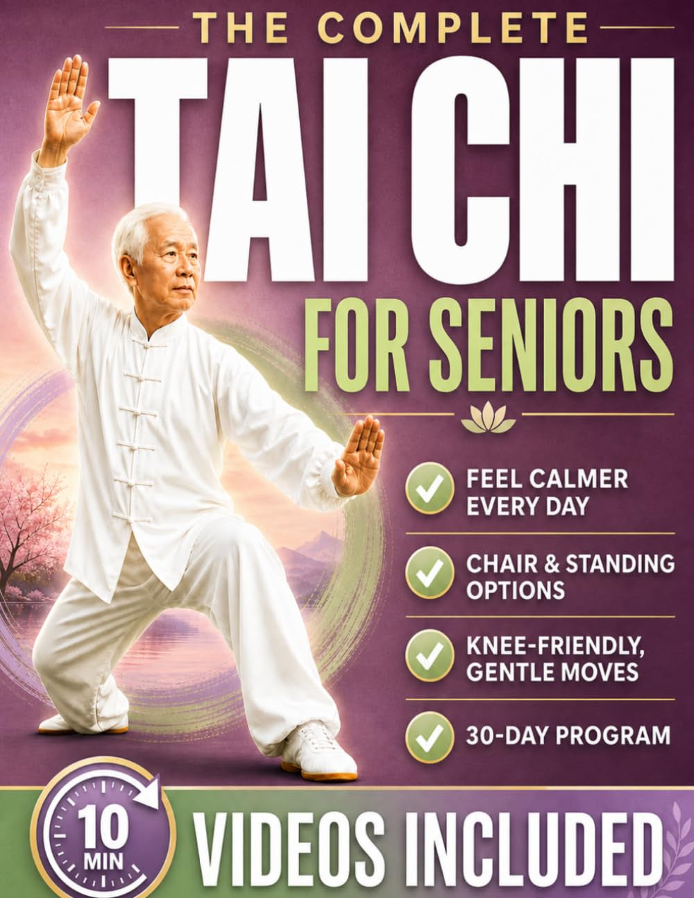 The Complete Safe-Start Tai Chi for Seniors: 10-Minute Daily Routines to Support Balance and Mobility, Help Reduce Fall Risk, Ease Stress, Seated Options Included | Easy Video Lessons Included