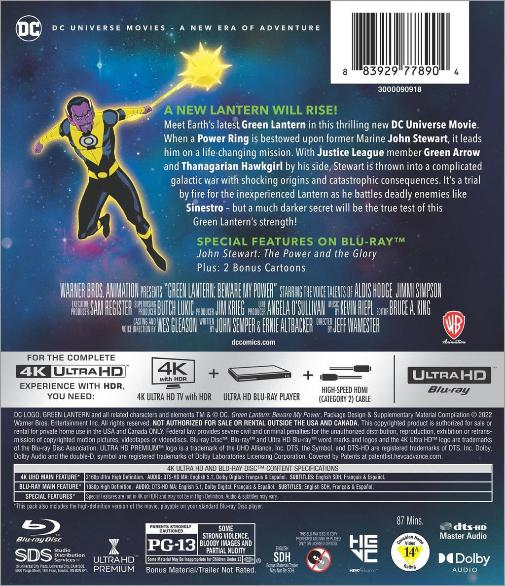 Green Lantern: Beware My Power (4K Ultra HD + Blu-ray)