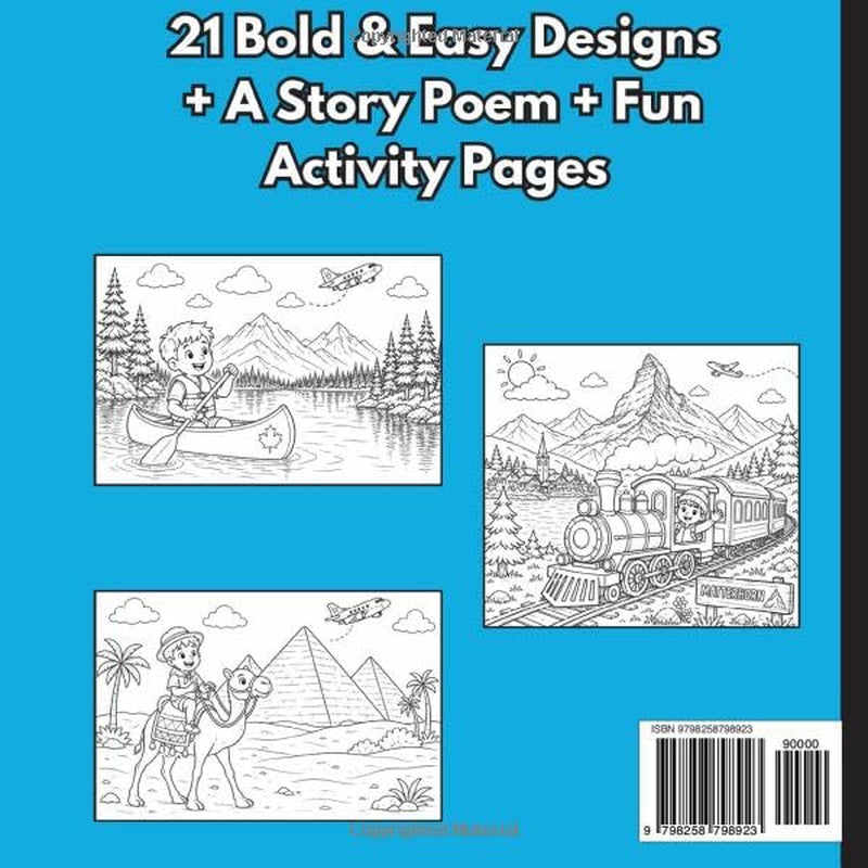 Atlas Big Adventures - A Travel Coloring Book For Kids: A Travel Coloring and Activity Book for Kids with Airplanes, Mazes, Word Search, and Fun Adventures Around the World