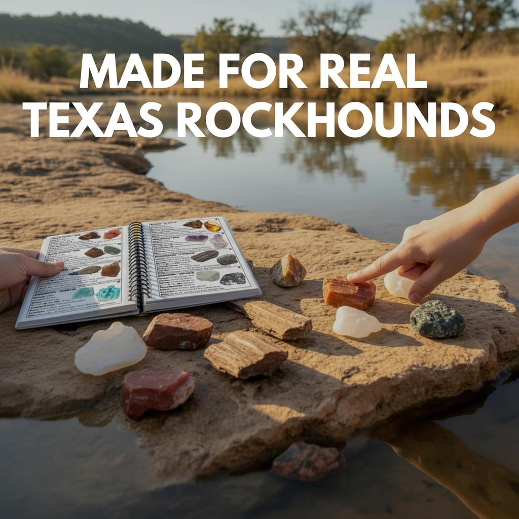 Texas Rocks And Minerals Identification Field Guide | Waterproof | Easily Find & Identify Texas Crystals, Gems, Geodes, and Rocks | Rockhounding Book For Beginners, Kids, & Experts