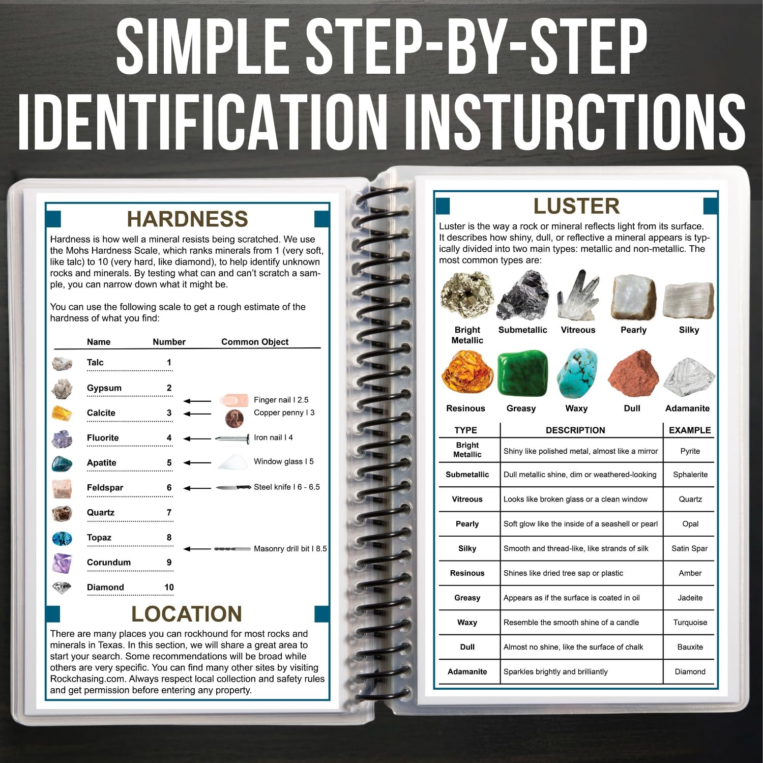 New York Rocks and Minerals Identification Field Guide | Waterproof | Easily Find & Identify New York Rocks, Minerals, Crystals, and Gems | Ideal for Rockhounds, Hikers, Beginners & Kids