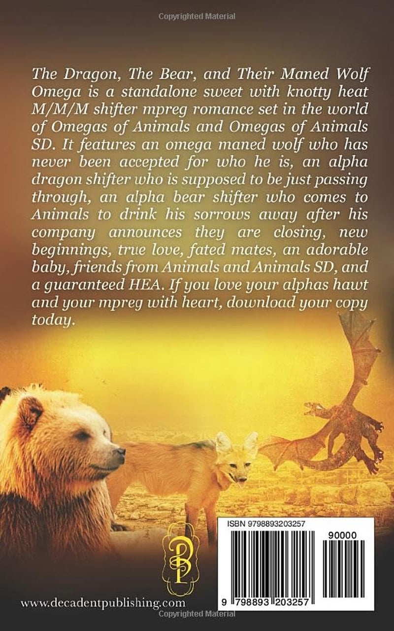 The Dragon, The Bear, and Their Maned Wolf Omega: M/M Shifter Mpreg Romance (Omegas of Animals: SD)
