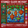 Sweet Christmas Stained Glass Mosaic Color By Number: 100 Cute & Heartwarming Holiday Artworks