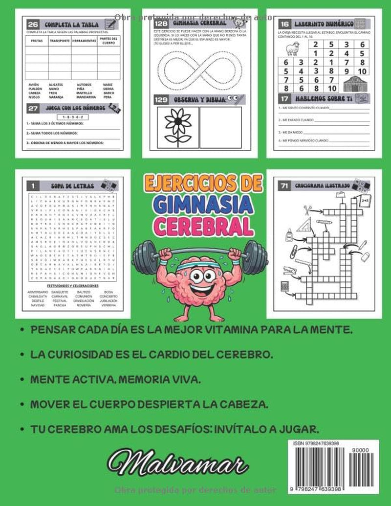 PASATIEMPOS PARA PERSONAS MAYORES LETRA GRANDE EJERCICIOS DE GIMNASIA CEREBRAL: + 150 Juegos de Memoria, Estimulación Cognitiva, y Actividades Divertidas para ejercitar la mente (Spanish Edition)