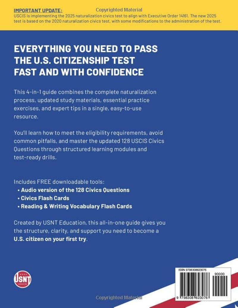 US Citizenship Test Study Guide: The Updated All-in-One Edition to Accelerate Your Naturalization in Four Easy Steps | Process, Study Materials, ... Tips (American Citizenship Study Guide)