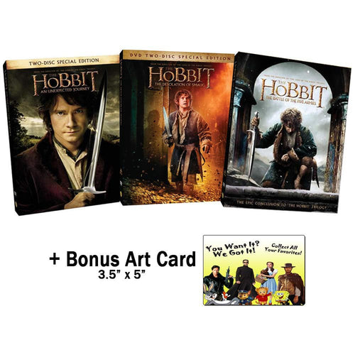 The J. R. R. Tolkien Classic Works Collection: The Complete Hobbit Movie Trilogy Series 1-3 (An Unexpected Journey & Desolation of Smaug Special Editions / Battle of the Five Armies Standard Edition) + Bonus Art Card