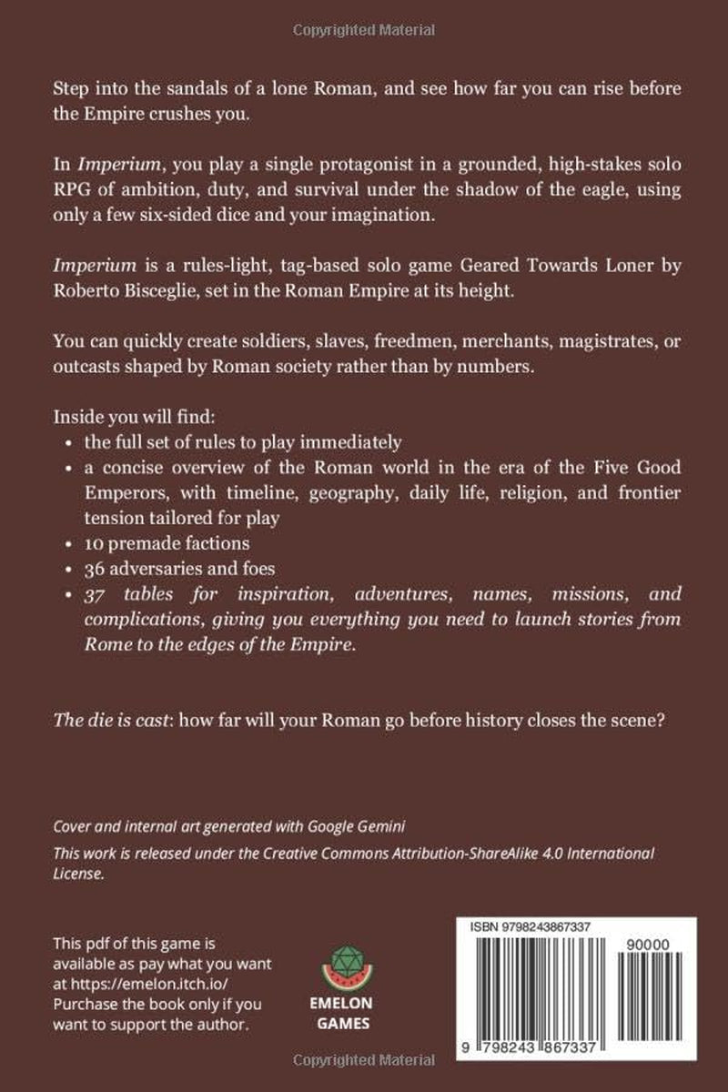 Imperium: A Solo Roman Empire RPG Game