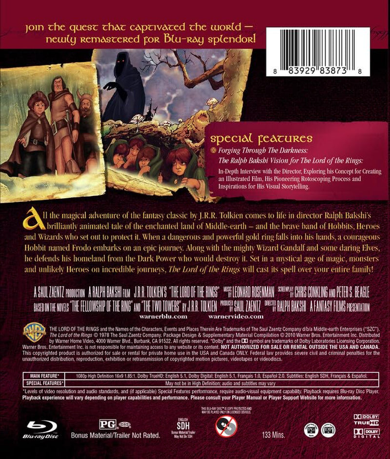 Lord of the Rings: Animated [Blu-ray]