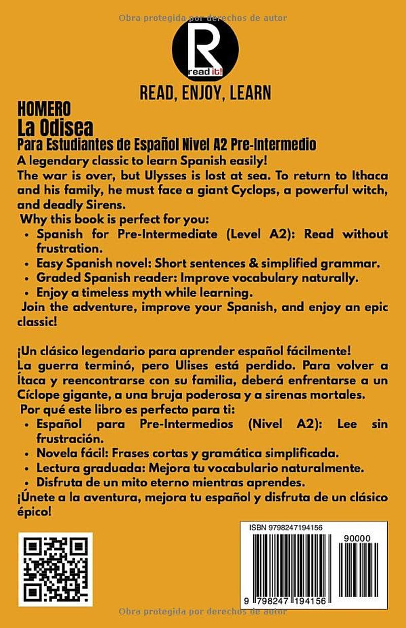 La Odisea para Estudiantes de Español. Nivel A2 Pre-Intermedio: Spanish Graded Reader A2: Easy Spanish Novel for Beginners