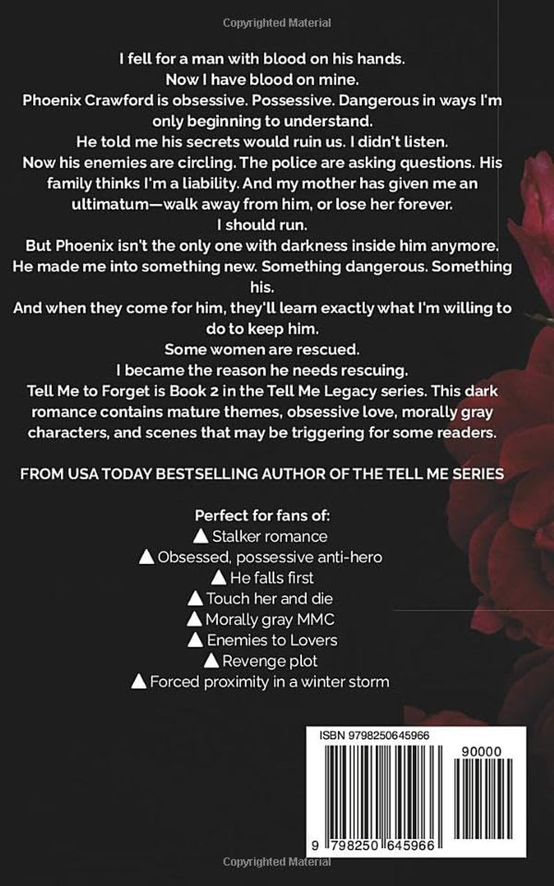 Tell me to Forget: Dark obsessive possessive romance (Crawford Legacy)