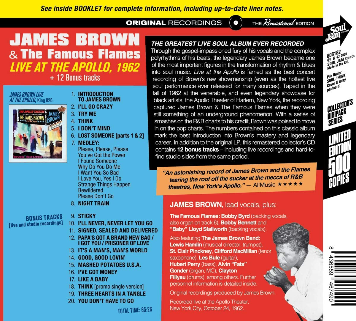 Live At The Apollo 1962 Limited Tracks
