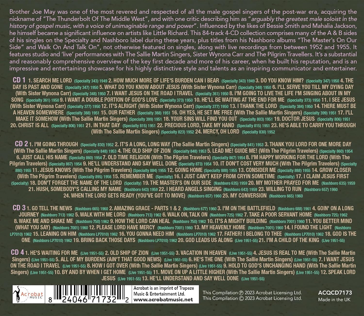 Singles, Album Tracks And Live Recordings 1949-62