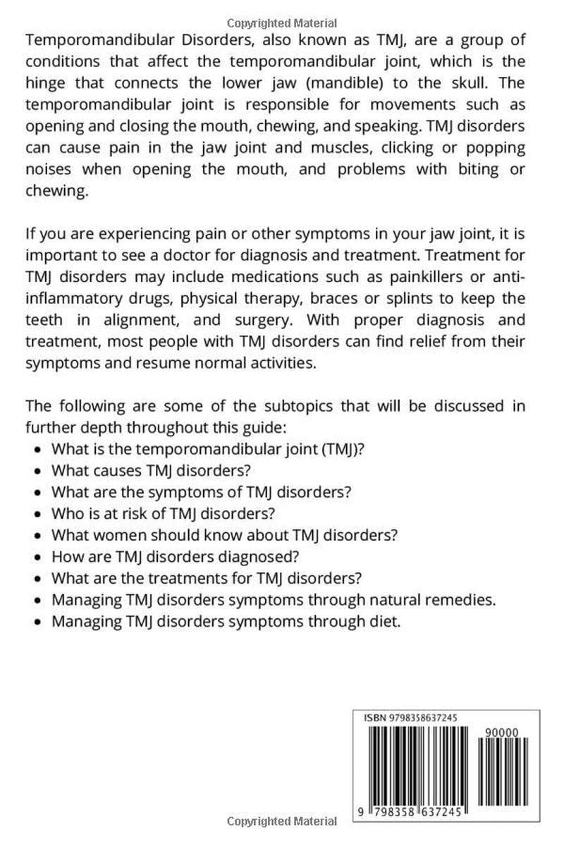 TMJ Guide for Women: A Beginner's Quick Start Guide to Managing Temporomandibular Joint Disorders Through Diet and Other Lifestyle Remedies, With Sample Recipes