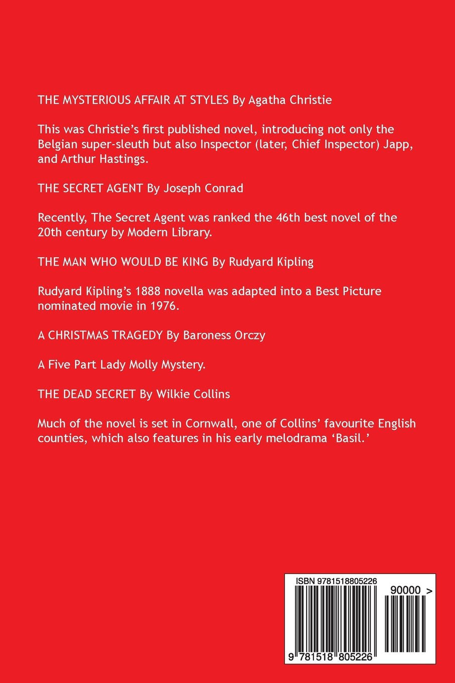 British Mystery Multipack Volume 3: The Mysterious Affair At Styles, The Secret Agent, The Man Who Would Be King, A Christmas Tragedy and The Dead Secret