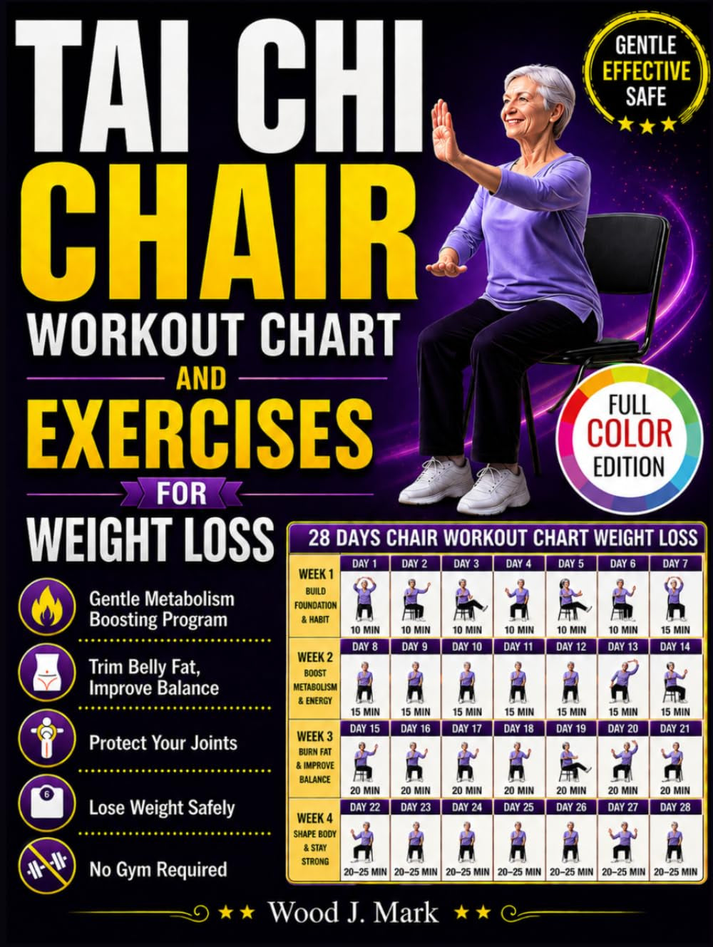 Tai Chi Chair Workout Chart And Exercises for Weight Loss: The Seated Tai Chi Chart & Gentle Metabolism-Boosting Program to Trim Belly Fat, Improve Balance, Protect Your Joints, and Lose Weight