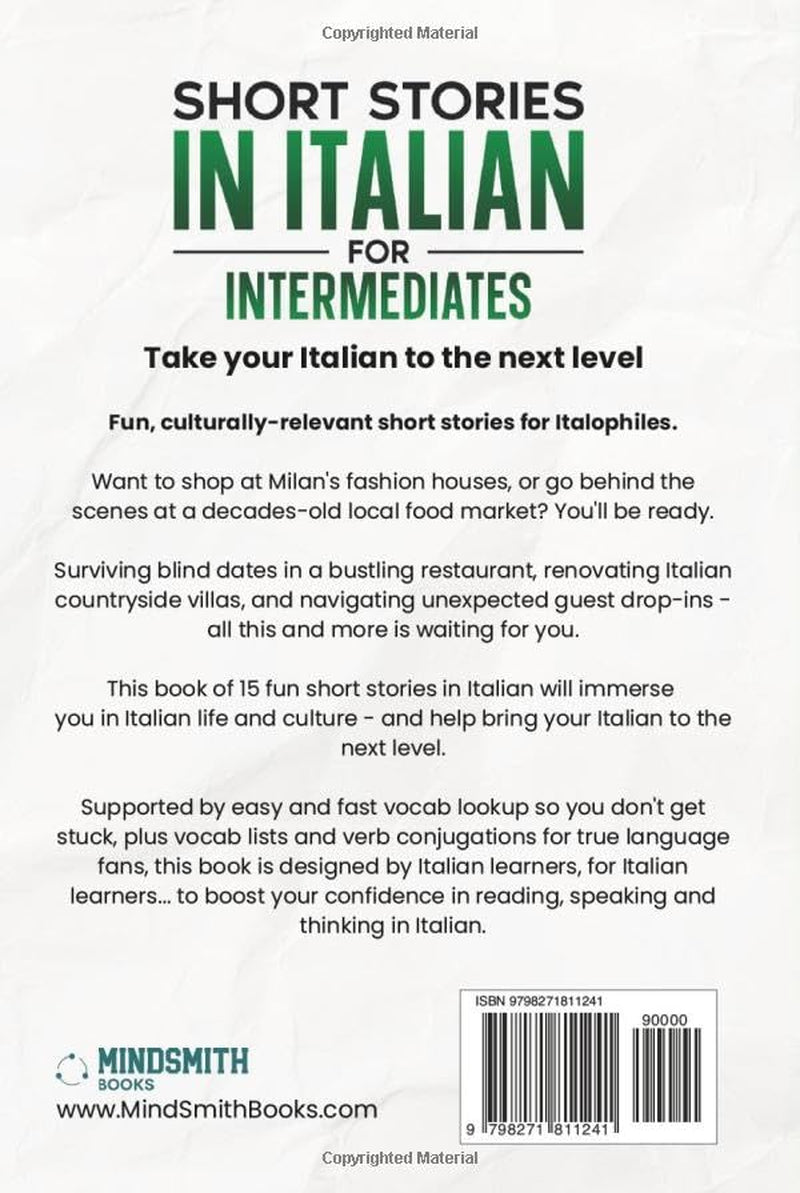 Short Stories in Italian For Intermediate Learners: From Classroom Italian to Real Fluency — Learn Naturally Through Authentic, Fun Short Stories (Italian Short Stories for Adult Learners)