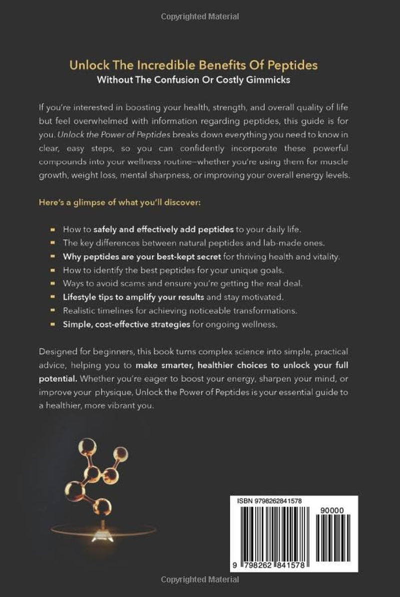 UNLOCK THE POWER OF PEPTIDES: OPTIMAL MUSCLE GROWTH, EFFECTIVE WEIGHT LOSS, ENHANCED COGNITIVE FUNCTION & SUSTAINED LONGEVITY