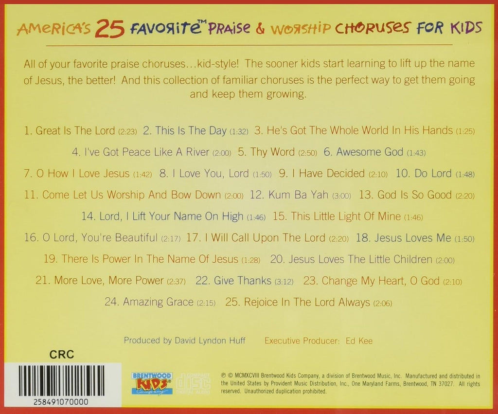 America's 25 Favorite Praise & Worship Choruses for Kids