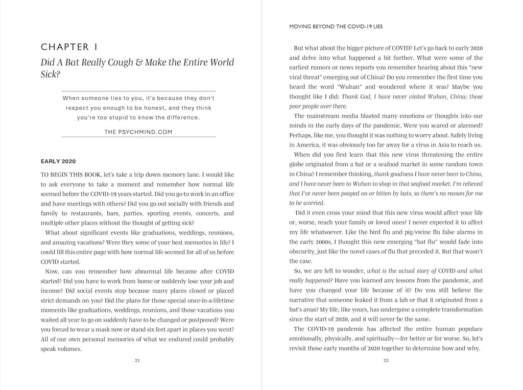 Moving Beyond the COVID-19 Lies : Restoring Health & Hope for Humanity